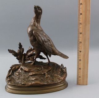 19thC Antique JULES MOIGNIEZ French Bronze Sculpture,  Grouse Bird,  NR 2