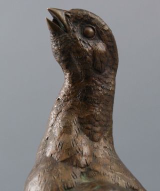 19thC Antique JULES MOIGNIEZ French Bronze Sculpture,  Grouse Bird,  NR 3