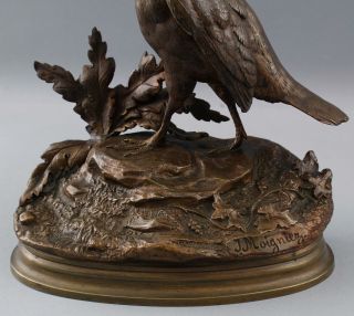 19thC Antique JULES MOIGNIEZ French Bronze Sculpture,  Grouse Bird,  NR 4