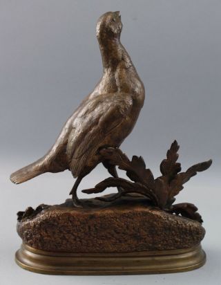 19thC Antique JULES MOIGNIEZ French Bronze Sculpture,  Grouse Bird,  NR 6