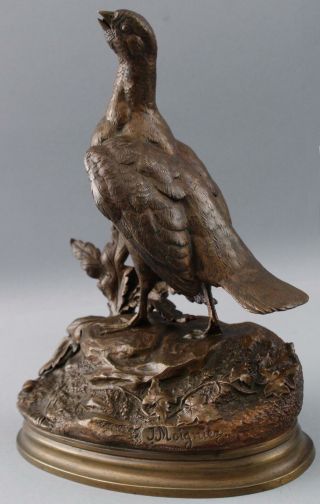 19thC Antique JULES MOIGNIEZ French Bronze Sculpture,  Grouse Bird,  NR 7