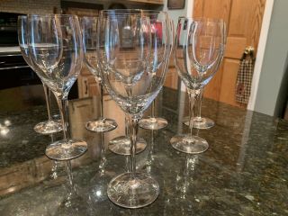 Vintage Orrefors Illusion Set Of 8 Crystal Wine Goblets 10 Oz