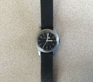 Vintage Hamilton Ll Bean Stainless Steel Military Style Mens Watch Quartz 1980s