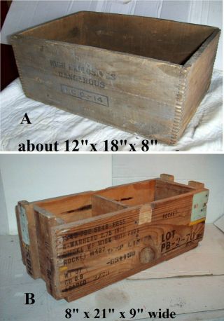 Dupont Explosives Wood Crate Dynamite I.  C.  C.  14 Or Rocket M427 4 - Warhead Box