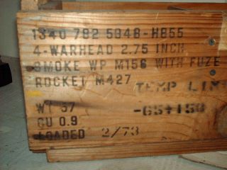 DUPONT Explosives WOOD CRATE Dynamite I.  C.  C.  14 or Rocket M427 4 - Warhead Box 6