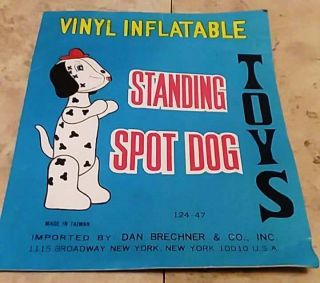 Standing Spot Dog Fireman Toy Vinyl Inflatable Dan Brechner Vintage NOS 12 pc 2