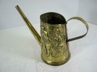 6 " Vintage Decorative Brass Watering Can Made In Finland - Rare Find