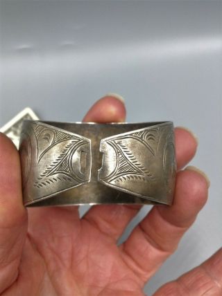 Antique NW Coast First Nations Haida Silver Bracelet Edenshaw? latch 3