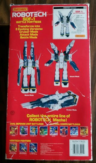 Vintage 1985 Matchbox Robotech SDF - 1 Battle Fortress w/original box and instruct 8