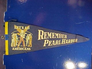 Wwii Remember Pearl Harbor Home Front Felt Pennant W Uncle Sam Image