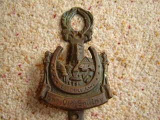 Vintage Brass Godshill Isle Of Wight The Old Smithy Door Knocker - Stamped Name