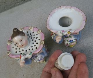2 Meissen Antique Porcelain inkwell Oriental Asian Antique Figurine Kandler mark 8