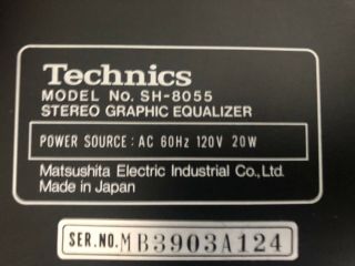 Vintage Technics Stereo Graphic Equalizer Spectrum Analyzer SH - 8055 Silver 5