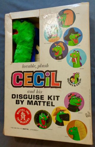 Vintage 1960s Boxed Cecil Seasick Sea Serpent Disguise Kit Mattel Abc Tv Cartoon