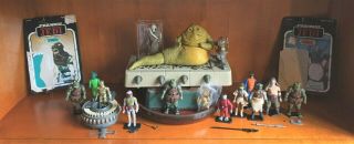 Vintage Star Wars.  Jabba The Hutt.  Lili Ledy - Boba Fett & Leia Boushh Complete