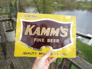 VINTAGE since 1853 KAMM ' S BEER REVERSE PAINTED GLASS SIGN MISHAWAKA IND 3