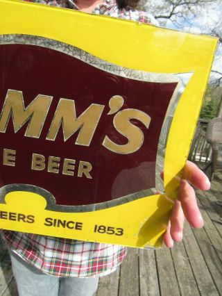 VINTAGE since 1853 KAMM ' S BEER REVERSE PAINTED GLASS SIGN MISHAWAKA IND 6