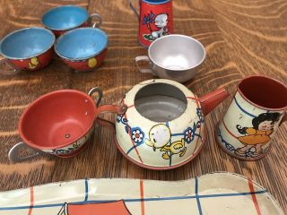 Ohio Art Vintage Tin Tea Set/dishes