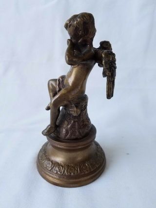 Antique French Bronze Cherub Putti Statue Circa 1910 3