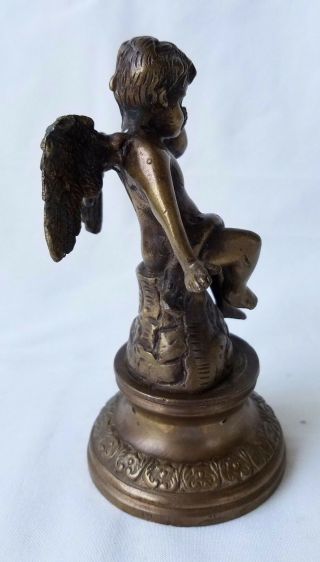 Antique French Bronze Cherub Putti Statue Circa 1910 7