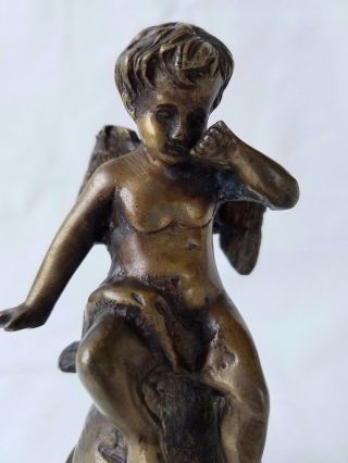 Antique French Bronze Cherub Putti Statue Circa 1910 8