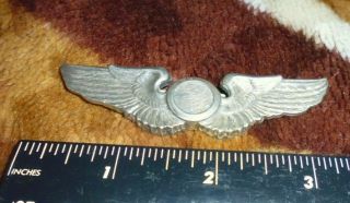 Ww2 Meyer Pinback 3 1/4 " Observer Wing Sterling Silver As Found
