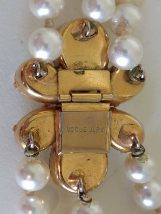 Vintage Signed VOGUE JLRY Necklace HUGE Runway Statement Faux Pearl & Rhinestone 11