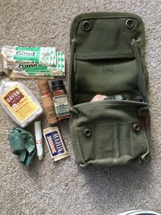 Ww2 First Aid Pouch Us Corpsman Army Medic Kit 1943 Full Named