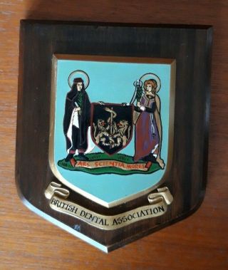 Vintage British Dental Association Plaque Vintage Dentist Wooden Plaque