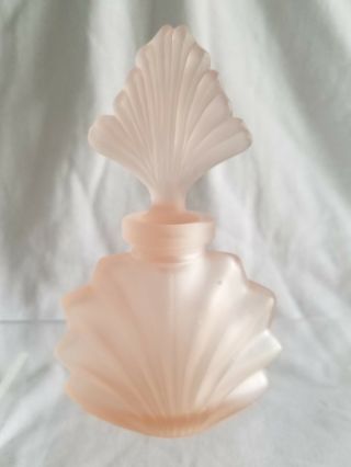 Vintage,  Art Deco Pink Satin Frosted Glass 5.  25 