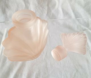 Vintage,  Art Deco Pink Satin Frosted Glass 5.  25 