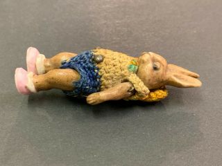 ANTIQUE HERTWIG MINIATURE BISQUE JOINTED RABBIT/BUNNY DOLL - PINK SHOES/BOOTIES 2