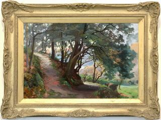 A Scottish Woodland Antique Oil Painting By Robert Weir Allan (1851–1942)