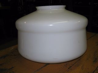 Large Vintage Milk Glass Shade Globe Bank Chandelier School House Light