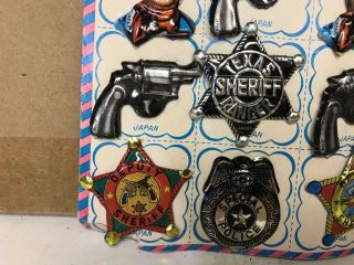 Vintage Tin Japan Badge Mount Set The Lone Ranger Theme Store Display Set 12 2