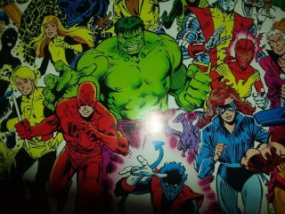 Rare Vintage Marvel Universe 25th Anniversary Poster Signed By Stan Lee 10