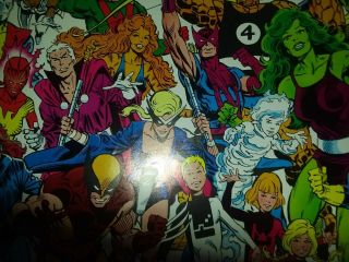 Rare Vintage Marvel Universe 25th Anniversary Poster Signed By Stan Lee 12