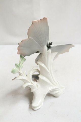 VERY RARE Carl Ens Double butterfly branch Leaves Porcelain Figurine 3