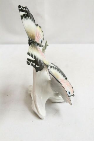 VERY RARE Carl Ens Double butterfly branch Leaves Porcelain Figurine 4