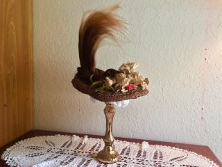 Antique Edwardian Hat Taxidermy Bird Of Paradise Millinery Flowers Ca.  1902 - 1905