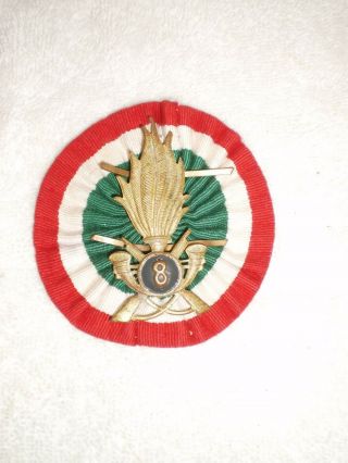Ww2 Italian 8th Alpine Infantry Regiment Pith Helmet Badge,