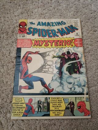 Spiderman 13 Marvel Comic 1964 1st App.  Mysterio Silver Age Vintage