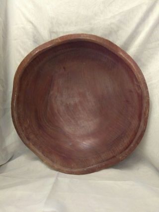 Vintage Wood Bread Dough Bowl Carved Antique Mixing Bowl Large Wooden 16 "