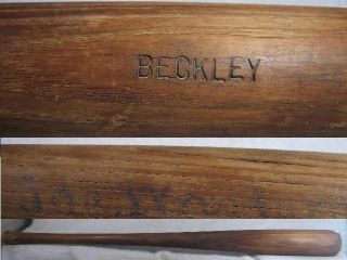 Hillerich & Bradsby Vintage Game Bat Beckley Stamped Woodard Side Written