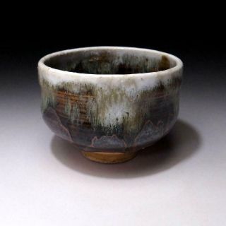 Wk4: Vintage Japanese Pottery Tea Bowl,  Seto Ware,  Artistic Glazes,  Wabi Sabi