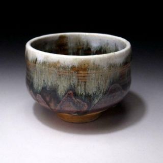 WK4: Vintage Japanese Pottery Tea Bowl,  Seto Ware,  Artistic glazes,  WABI SABI 5