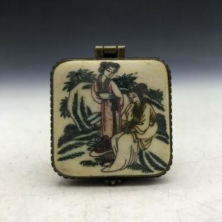 Chinese Antiques Hand - Carved Boxes With Male And Female Patterns