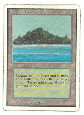 Mtg Unlimited: 1x Tropical Island Hp Magic The Gathering Vintage Rare Dual Land