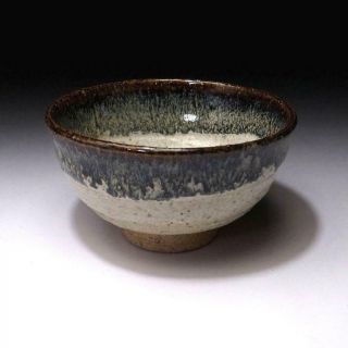 WK5: Vintage Japanese Pottery Tea Bowl,  Karatsu Ware,  Artistic glazes 3