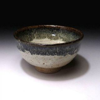 WK5: Vintage Japanese Pottery Tea Bowl,  Karatsu Ware,  Artistic glazes 4